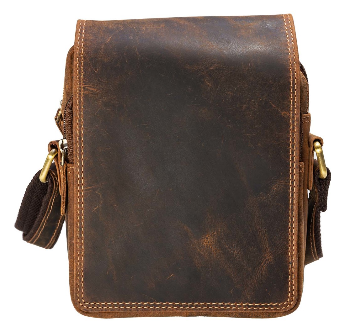 Pánska malá kožená crossbody taška Dargelis Germany - hnedá