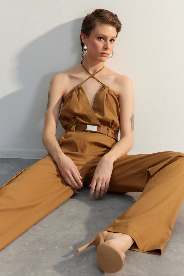 Trendyol Jumpsuit - Brown - Relaxed fit