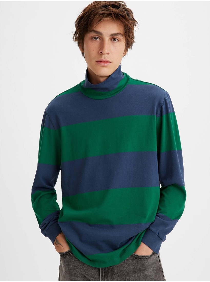 Levi's Blue-Green Mens T-Shirt Levi's® LS Turtleneck Tee Alpha Naval - Men