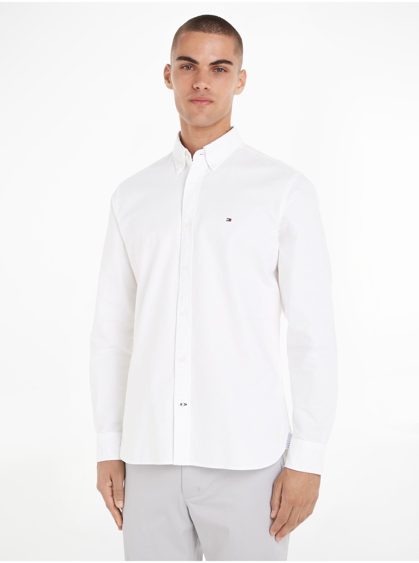 White Men's Shirt Tommy Hilfiger Pigment Garment Dye - Men