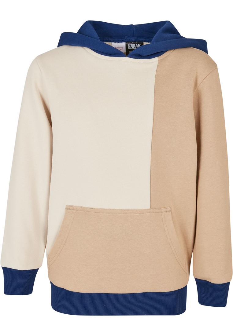 Urban Classics Boys Oversized Color Block Hoody unionbeige/softseagrass - 110/116
