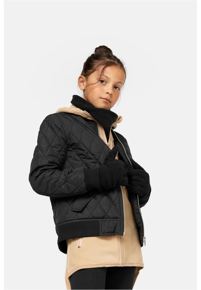 Urban Classics Girls Diamond Quilt Nylon Jacket black - 110/116
