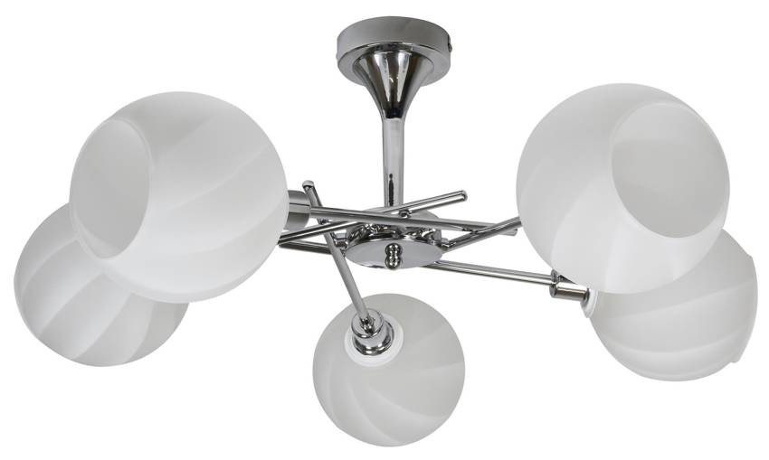 Candellux Biele chrómové stropné svietidlo Raul pre žiarovku 5x E14 35-72269