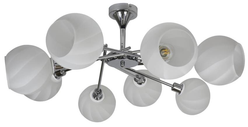 Candellux Biele chrómové stropné svietidlo Raul pre žiarovku 8x E14 38-72290