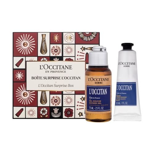 L'Occitane Surprise Box darčeková kazeta sprchovací gél L'Occitan Shower Gel Body & Hair 75 ml + balzam po holení L'Occitan After Shave Balm 30 ml M