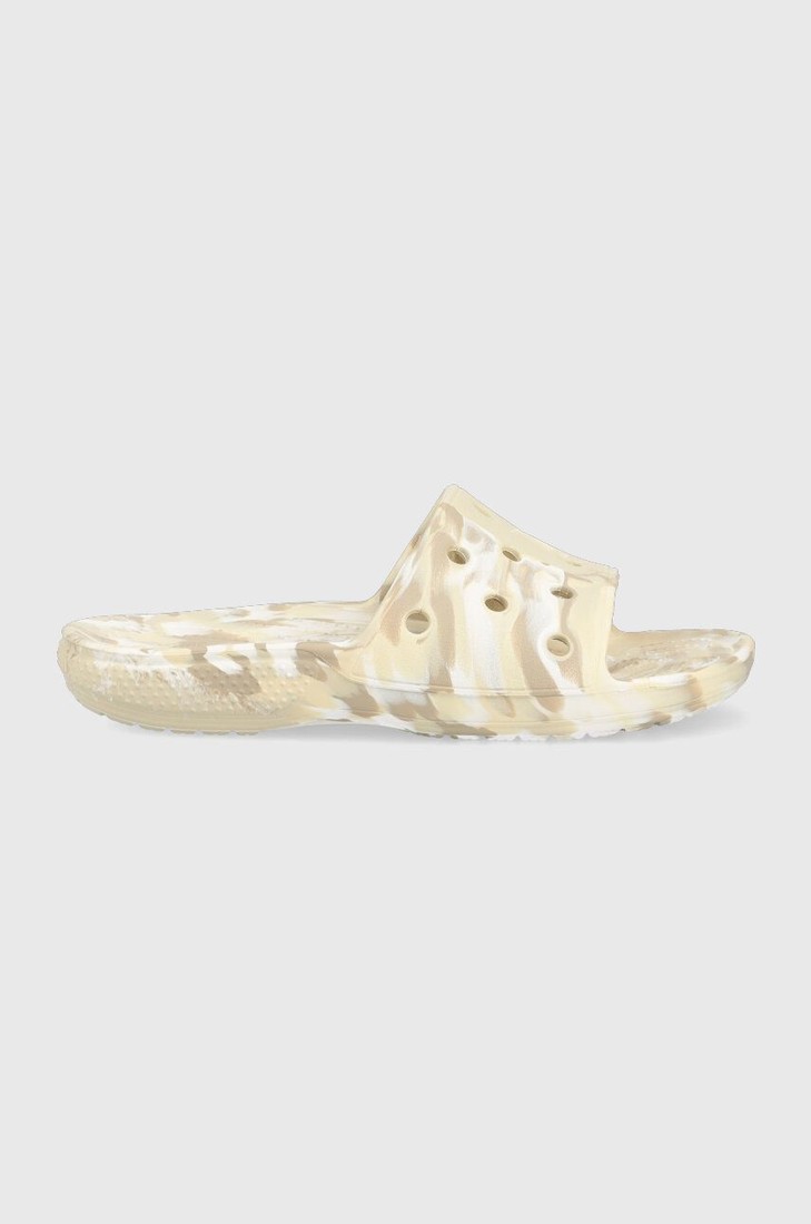Šľapky Crocs Classic Marbled Slide dámske, béžová farba, 206879
