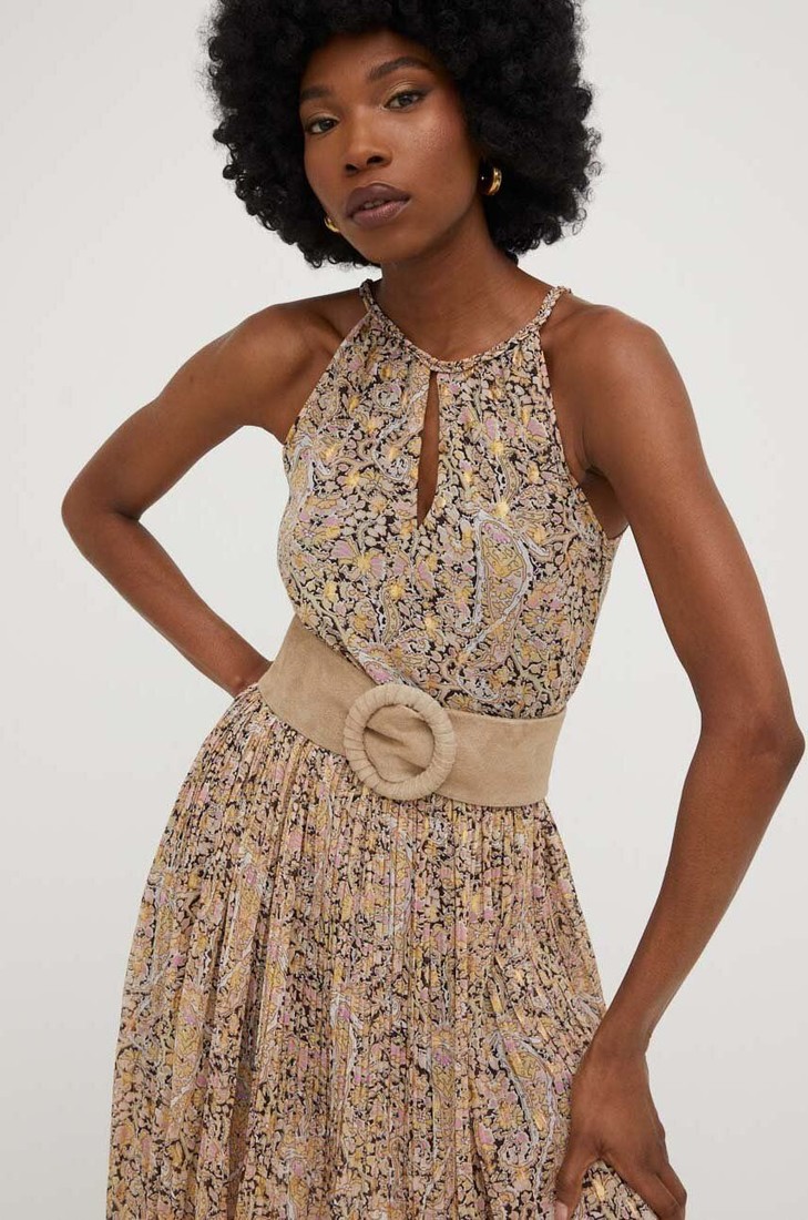 Semišový opasok Answear Lab béžová farba