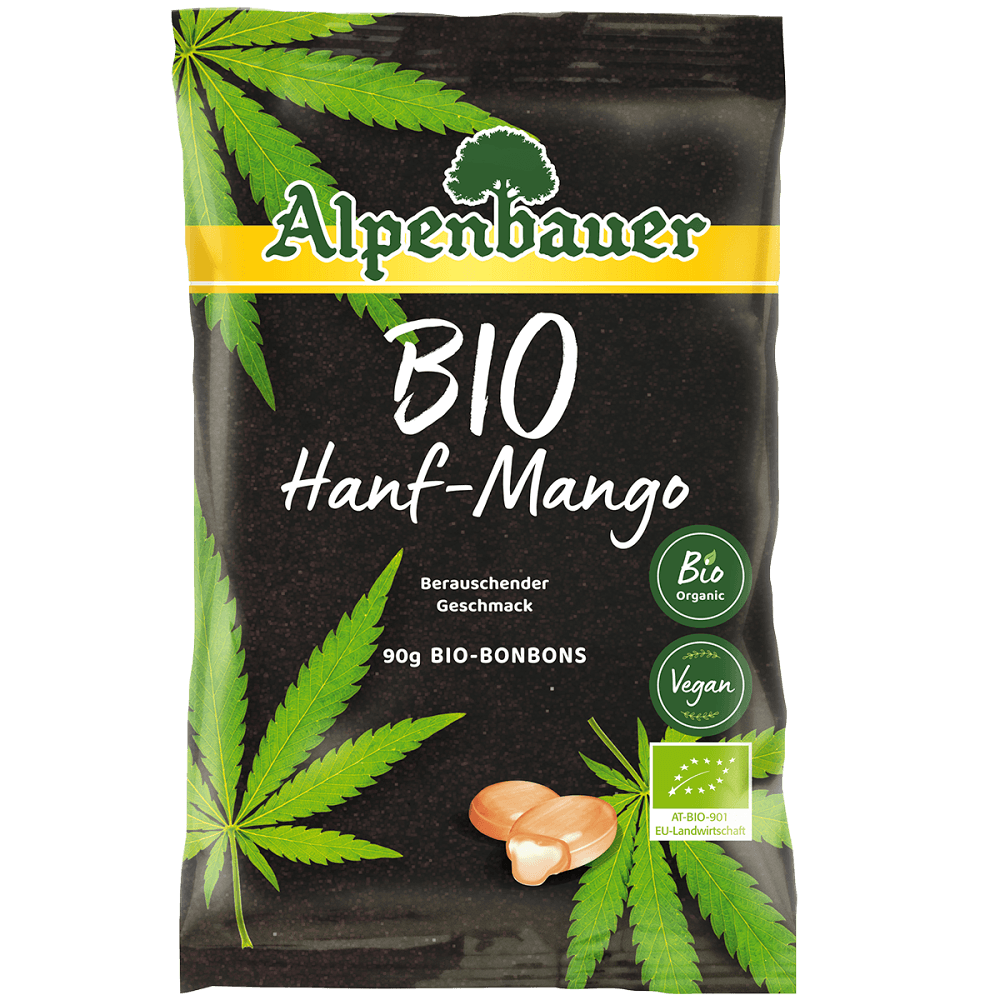 ALPENBAUER Prírodné cukríky konope a mango BIO 90 g