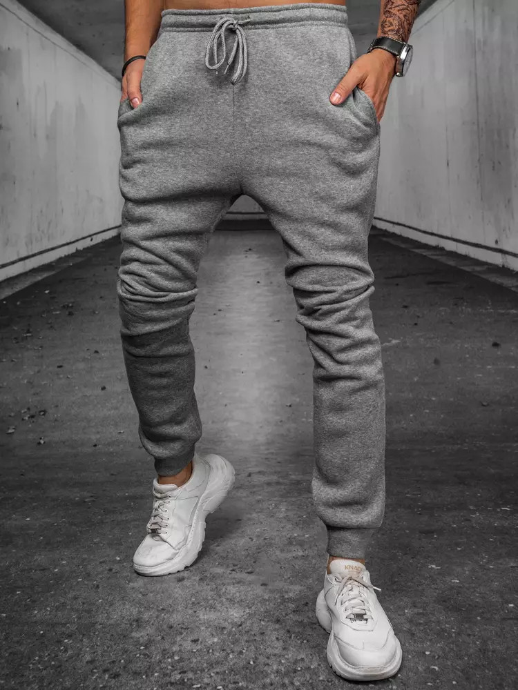 Dstreet Pánske nohavice jogger Ama svetlo šedá UX3890 44874
