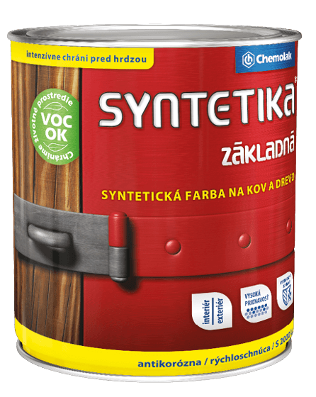 SYNTETIKA S 2000 U - Základná antikorózna farba na kov 0199 - čierna 0,6 L