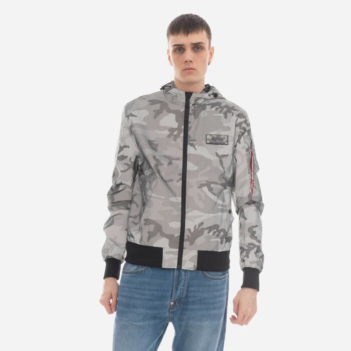 Pánska bunda Alpha Industries Ma-1 LW reflexná Camo s kapucňou 126138rc 125
