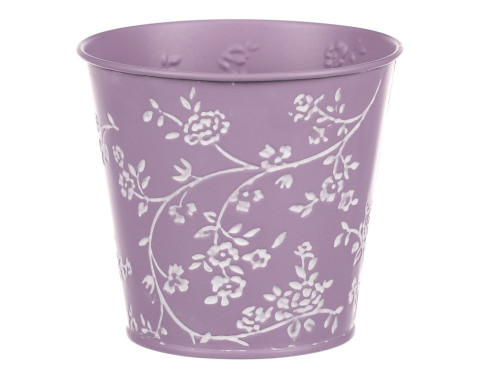 Obal na kvetináč fialový s bielymi ružami, 14 cm%