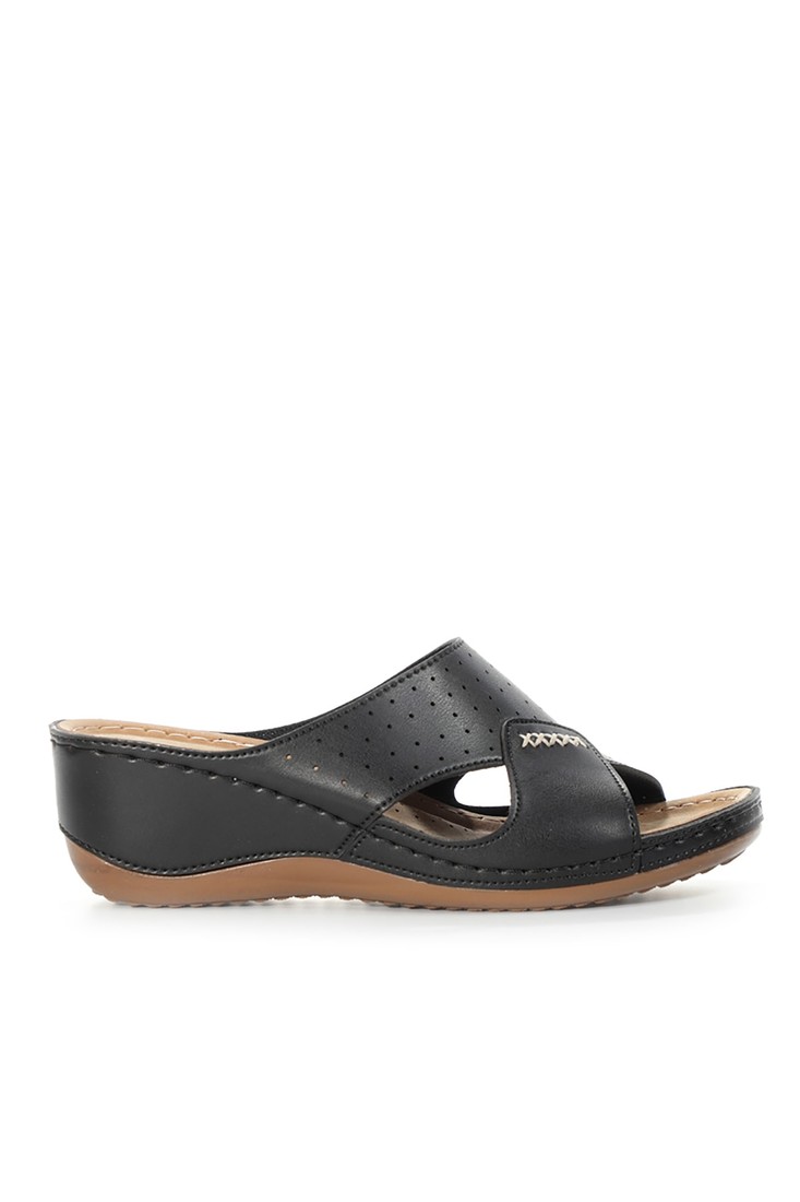 Esem Mules - Black - Wedge