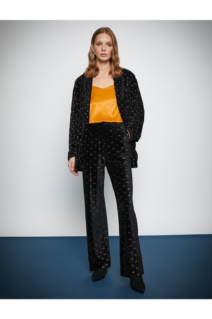 Koton Melis Ağazat X - Elastic Waist Wide Leg Corduroy Trousers