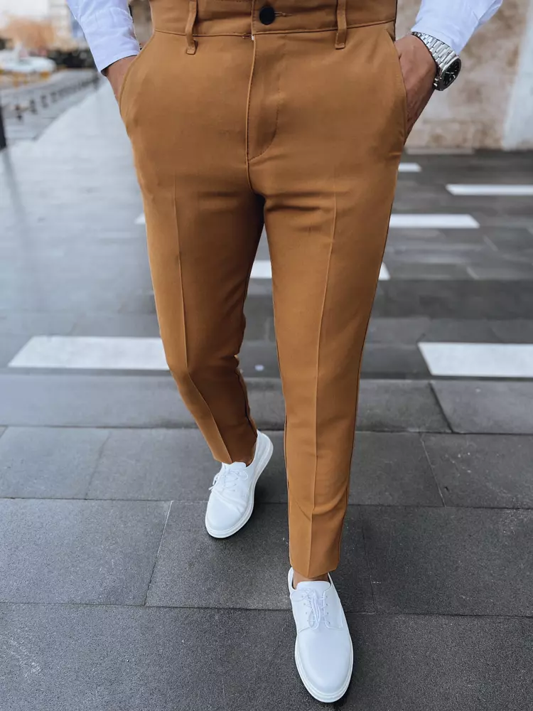Monochrome camel chino trousers Dstreet for men