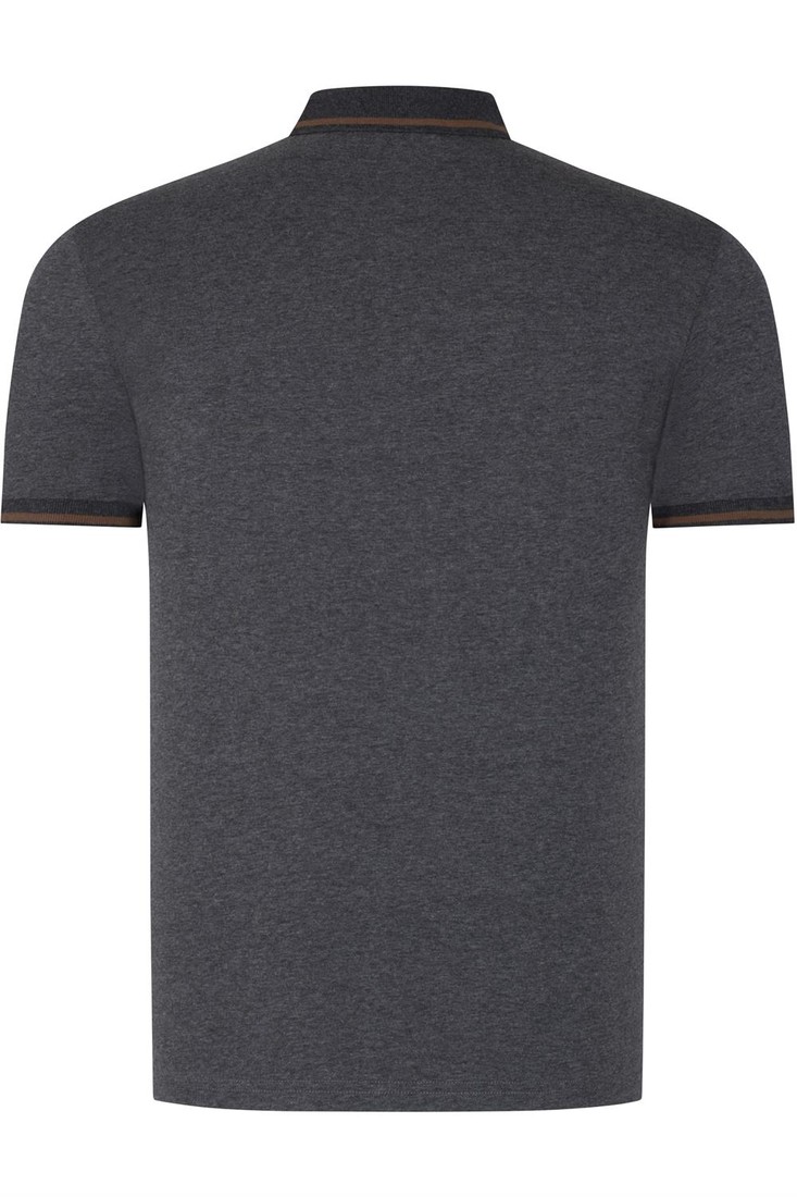 T8586 DEWBERRY MENS POLO COLLAR T-SHIRT-DARK ANTHRACITE
