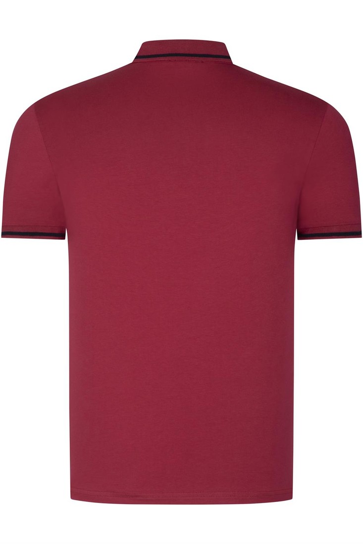 T8586 DEWBERRY MENS POLO COLLAR T-SHIRT-DARK BURGUNDY
