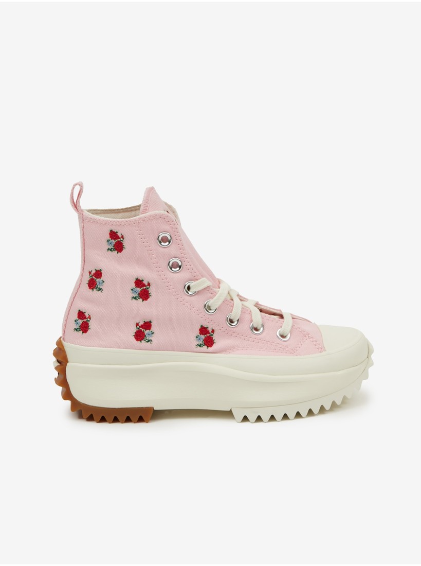 Pink Womens Ankle Sneakers on Converse Run Star Hi - Women