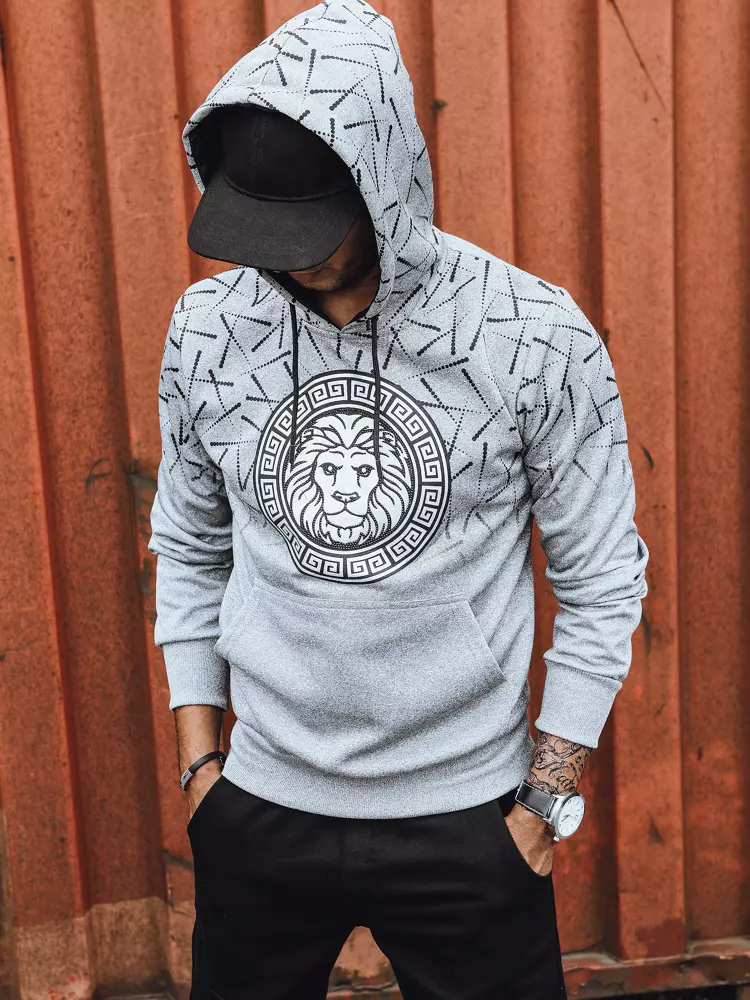 Grey men's sweatshirt Dstreet with print