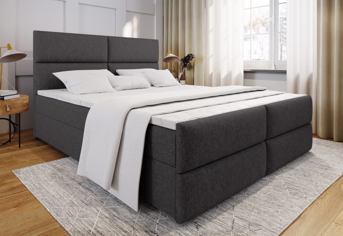 Expedo Čalúnená posteľ boxspring MILON + topper, 160x200, sawana 05