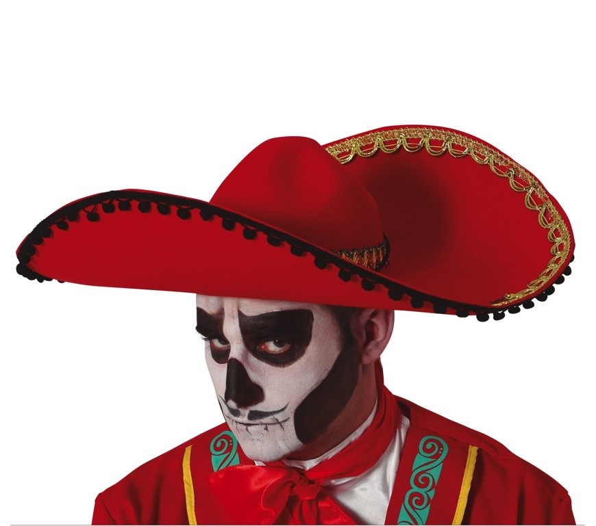 Guirca Klobúk - Mexický, červený