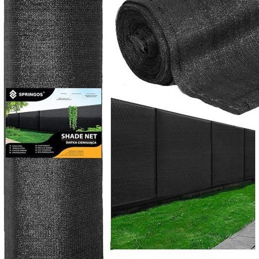 Tieniaca sieť SPRINGOS - 90% tienenie - 1,5x10m - 140g/m2 - čierna