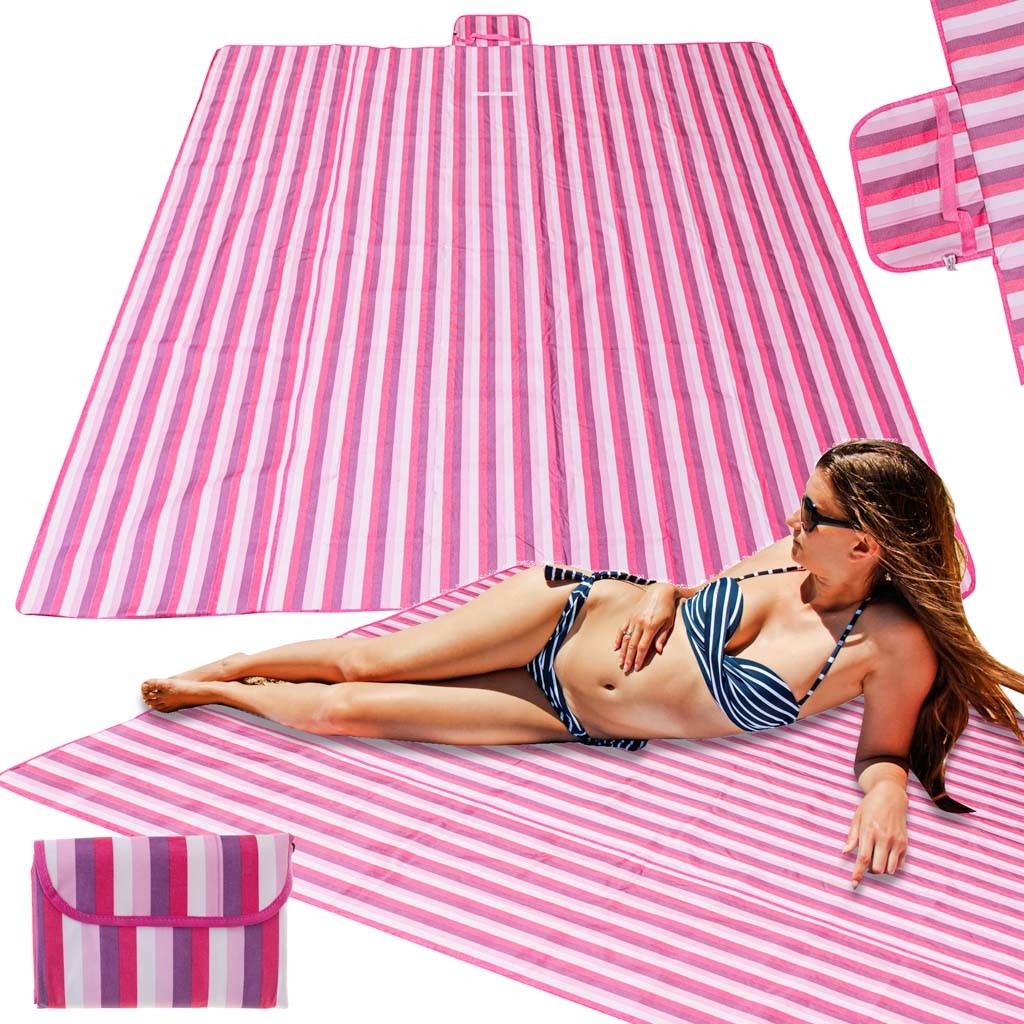KIK Plážová podložka Plážová pikniková deka 200x200cm ružová