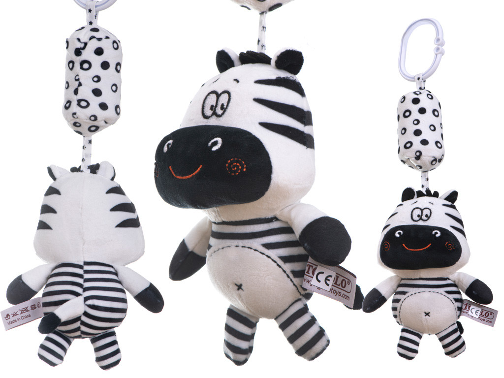 KIK Senzorický chrastiaci prívesok kontrastnej zebra