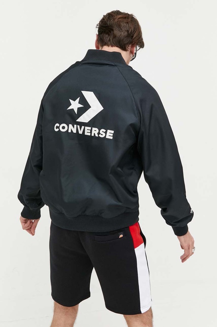 Bunda Converse pánsky, čierna farba, prechodná