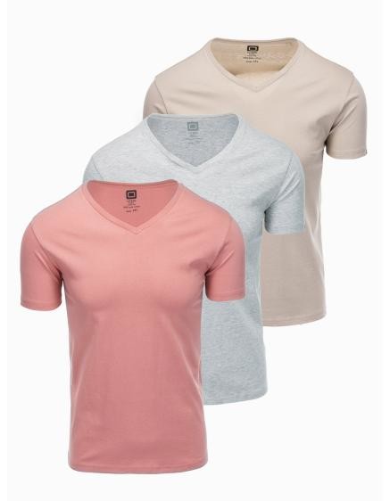 Súprava bavlnených tričiek V-NECK 3-pack V13 Z29 mix