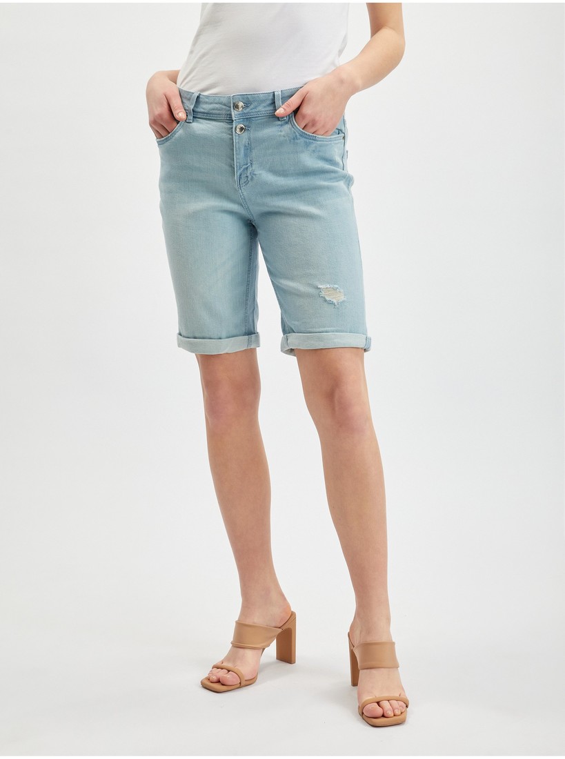 Orsay Light Blue Women Denim Shorts - Women