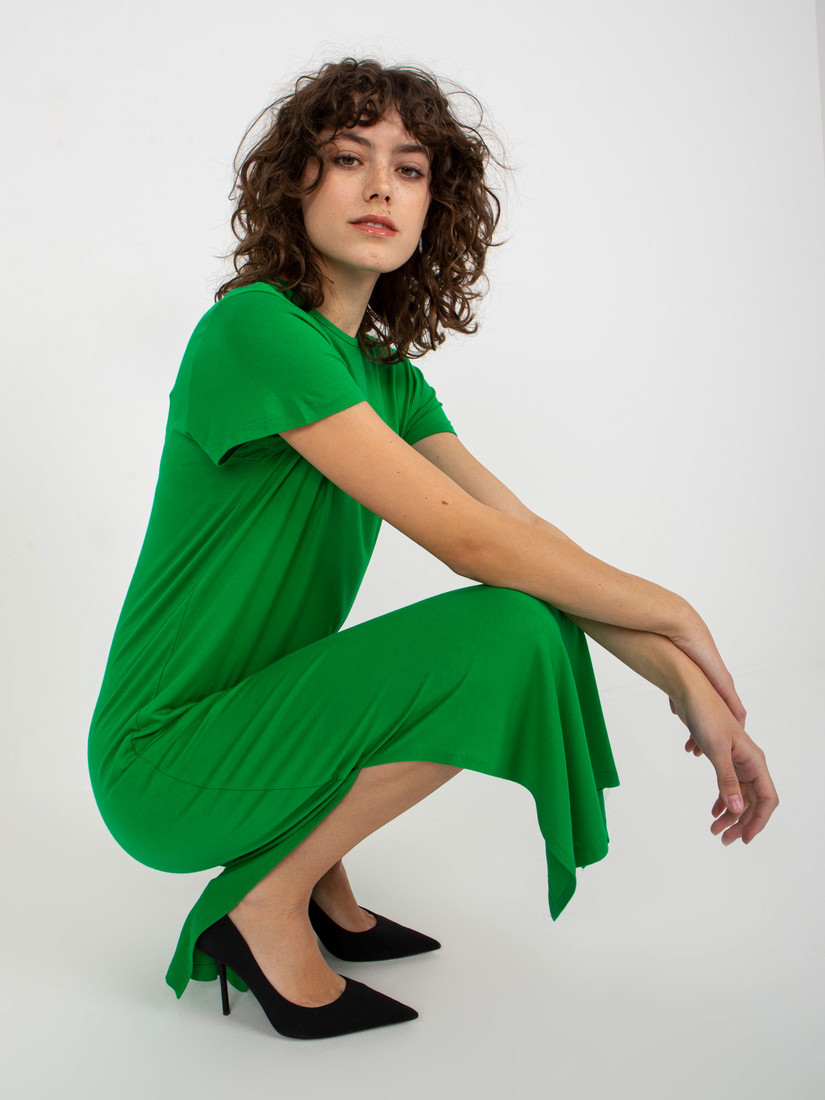 Green midi dress with slits by Liliane