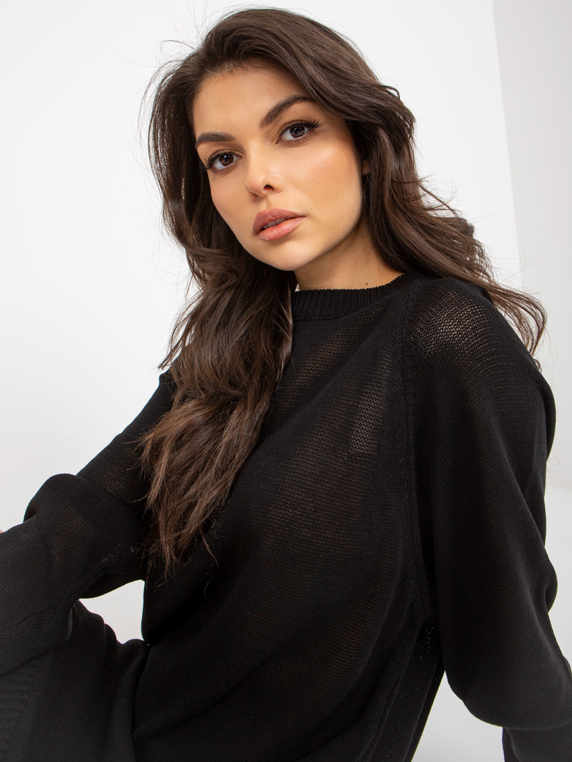 Black summer knitted oversize dress