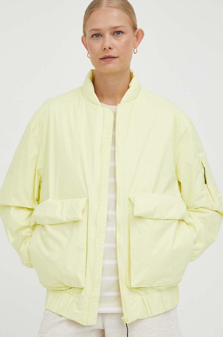 Nepremokavá bunda Rains 15530 Fuse Bomber Jacket žltá farba, prechodná