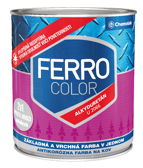 FERRO COLOR U 2066 - Syntetická farba 2v1 1805 - antracitová 2,5 L