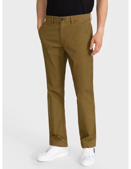 Kalhoty essential khaki straight fit GapFlex Hnědá