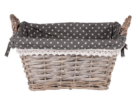 Prútený košík s ušami Willow, šedý%