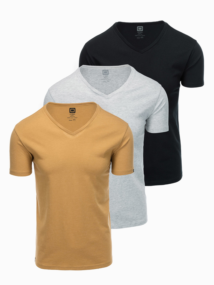 Ombre Set of V-NECK cotton shirts 3-pack
