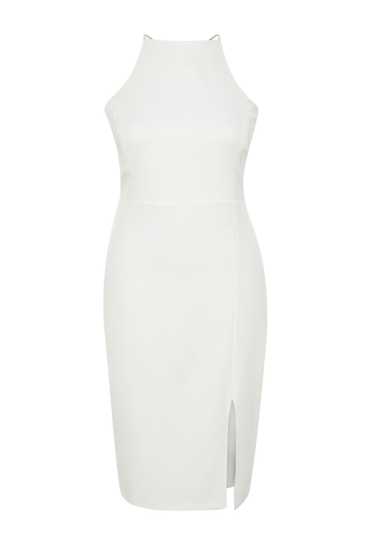 Trendyol Curve Plus Size Dress - White - Bodycon