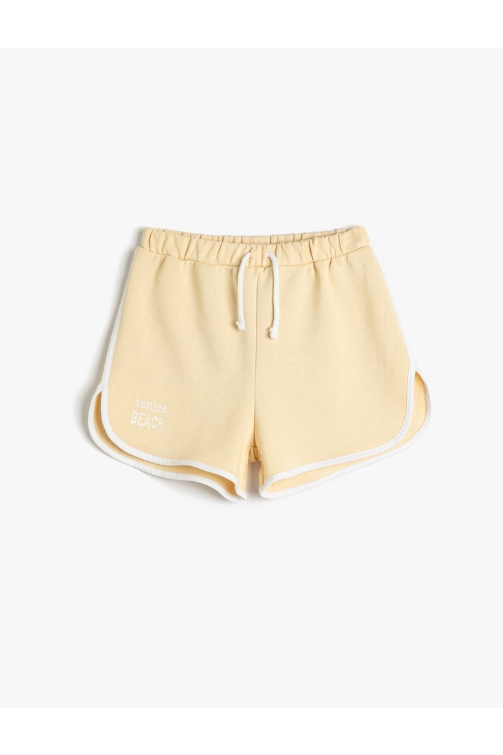 Koton Shorts Tie Waist Stripe Detail Printed Cotton