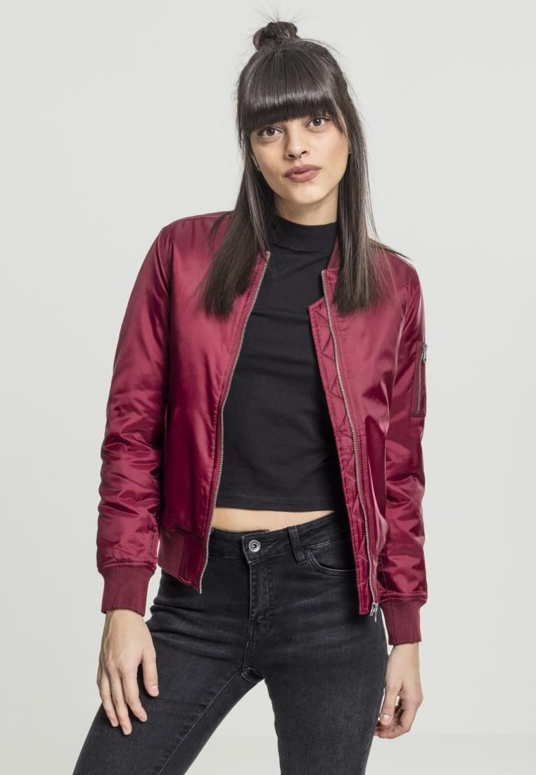 Urban Classics Ladies Basic Bomber Jacket burgundy - L
