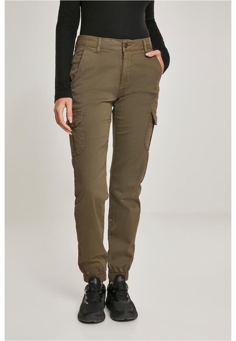 Urban Classics Ladies High Waist Cargo Pants terracotta - 26