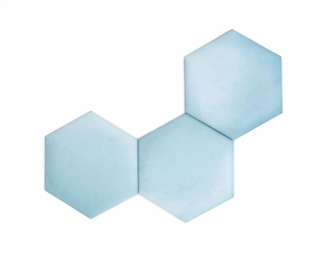 Čalúnený panel Hexagon- baby blue S