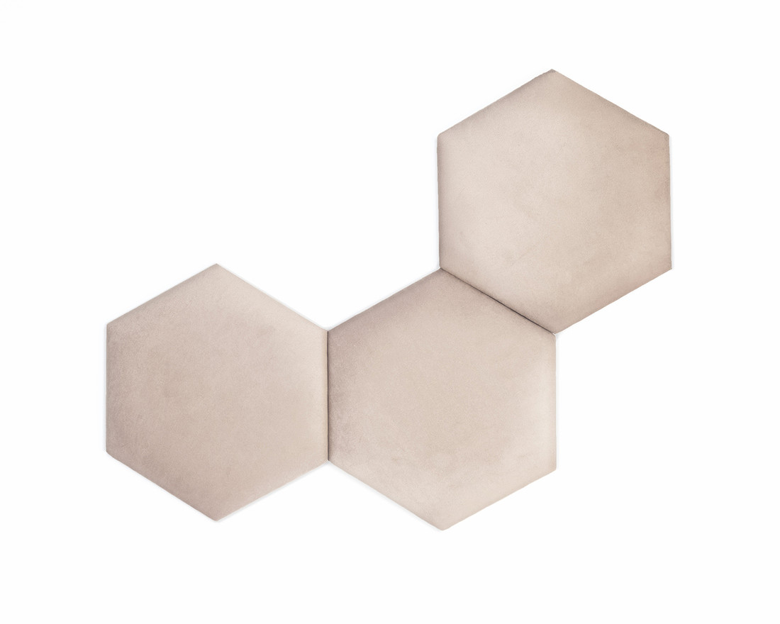 Čalúnený panel Hexagon - béžový S