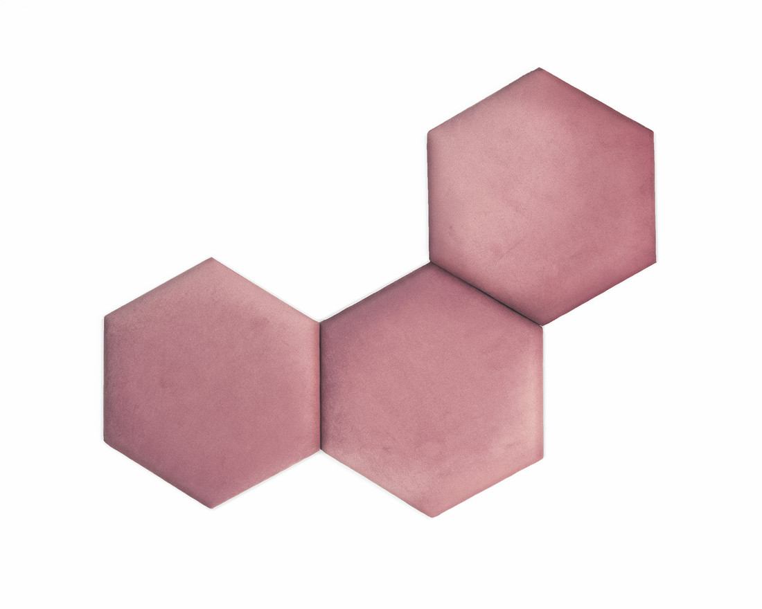 Čalúnený panel Hexagon - ružový S