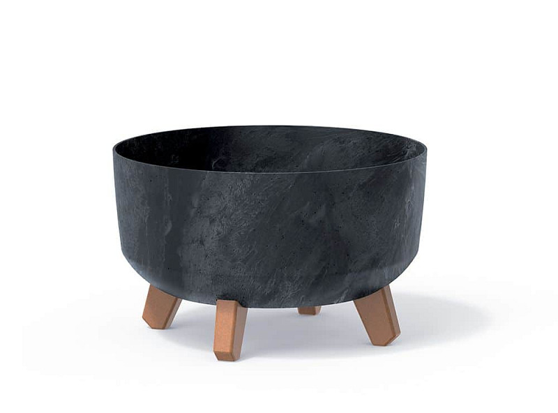Květináč GRACIA LOW BETON EFFECT 28,5 cm antracit