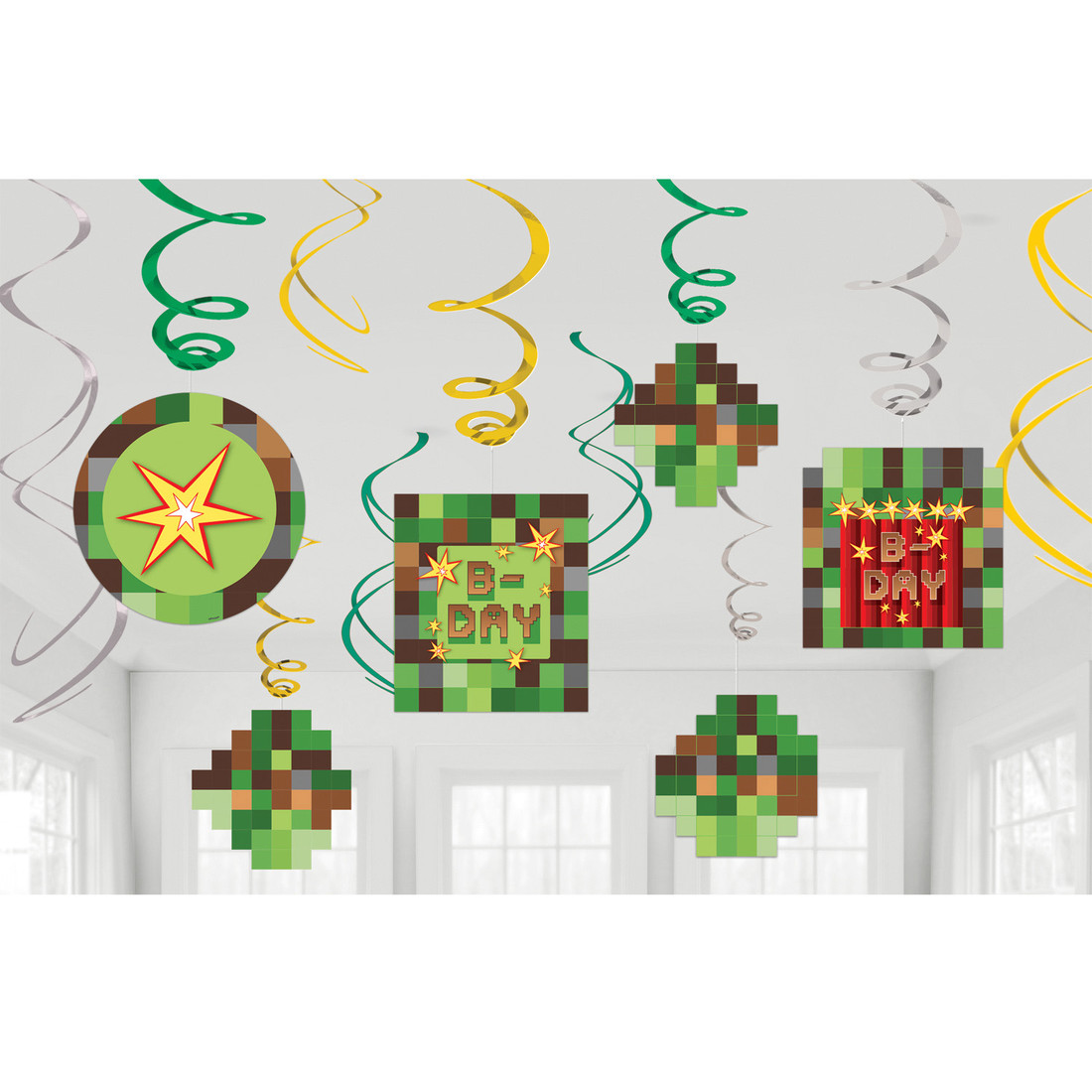 Amscan Dekoračné víry - Happy Birthday Minecraft