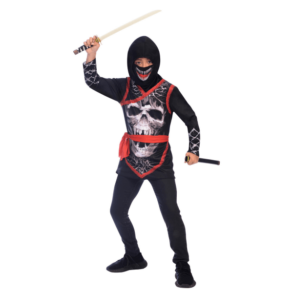 Amscan Detský kostým - Ninja s lebkou Veľkosť - deti: 12 - 14 rokov