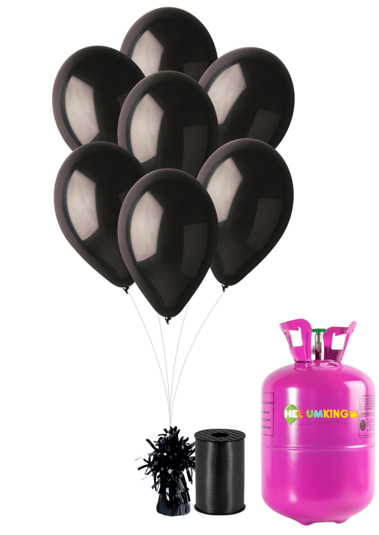 HeliumKing Hélium párty set s čiernymi balónikmi 30 ks
