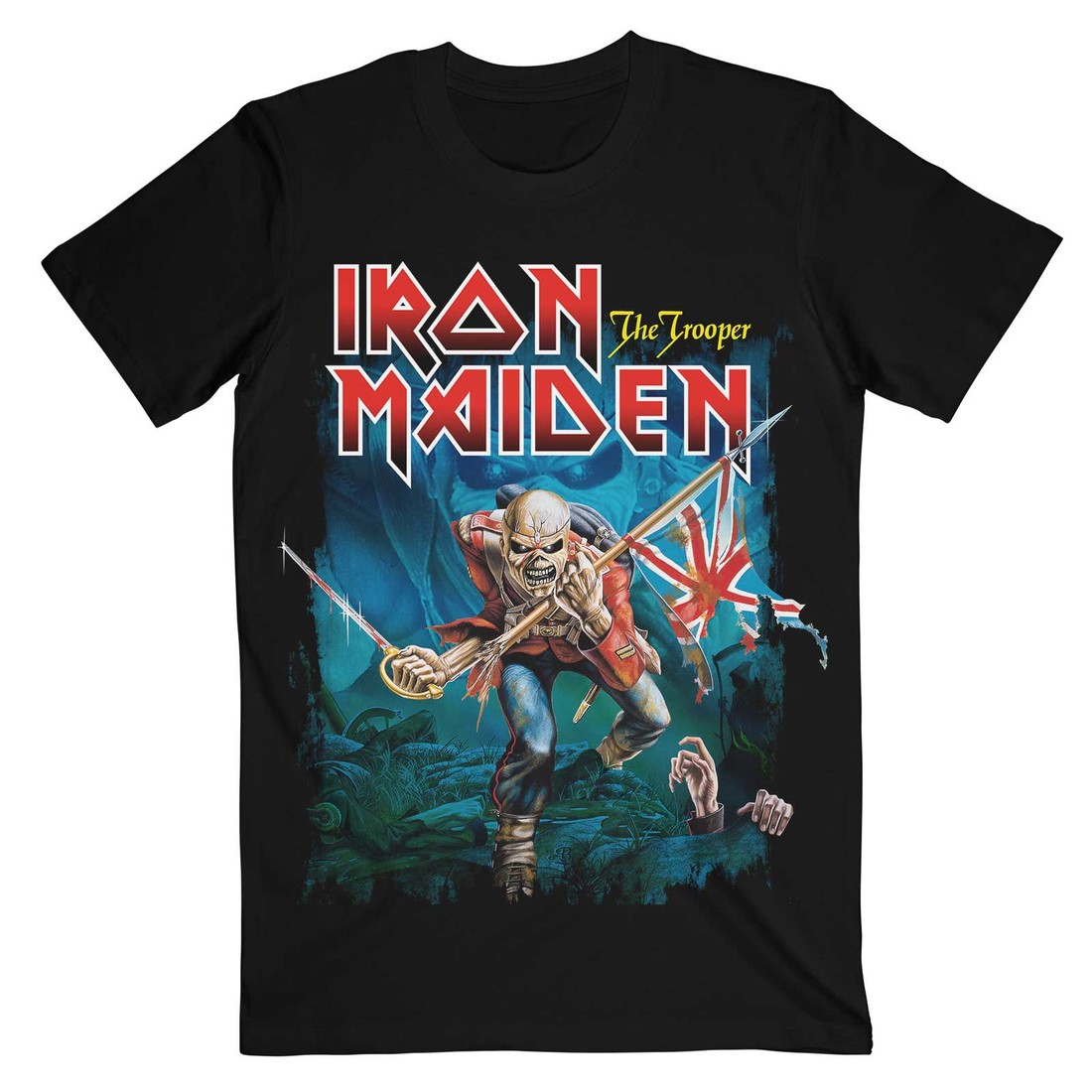 Iron Maiden tričko Trooper Eddie Large Eyes Čierna S